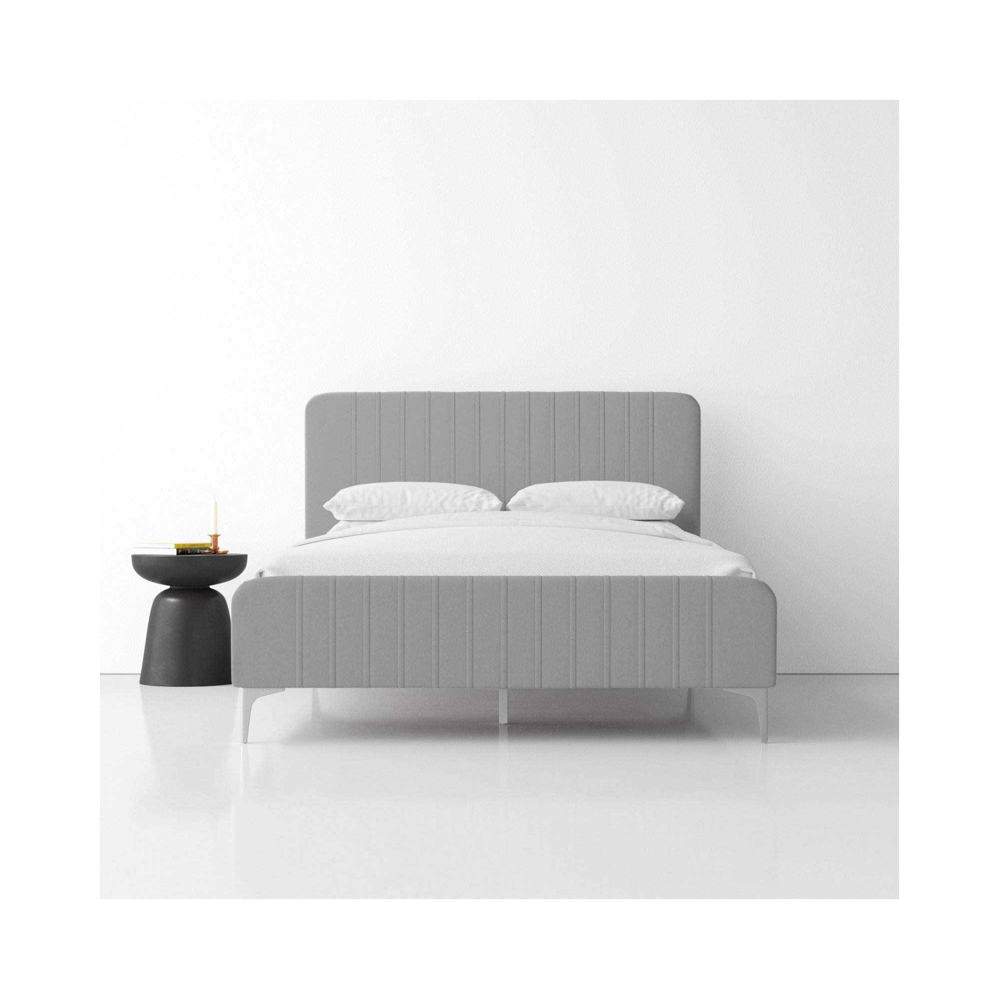 Virtus Bed, Dark Gray, Queen