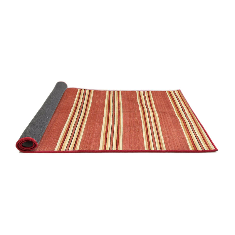 Tapis contemporain orange / jaune, Rond 8 pi