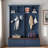 Farmhouse Hall Tree With Wood Grain Bench, Coat Rack, 2 Large Drawers And Open Storage Space