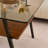 Rectangle Coffee Table, Tempered Glass Tabletop With Black Metal Legs, Modern Table For Living Room , Brown Glass-1740228610-1728976650
