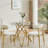35.4-inch round tempered glass dining table, equipped with sturdy metal table legs