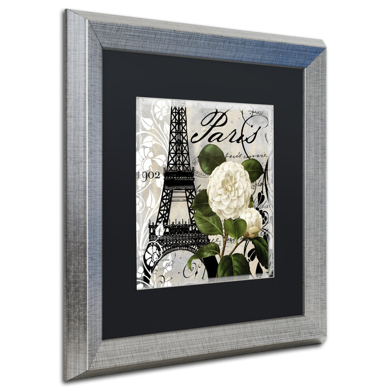 Jadaya «Paris Blanc I», impression encadrée, Noir, H 16 po x l 16 po x P 0,5 po