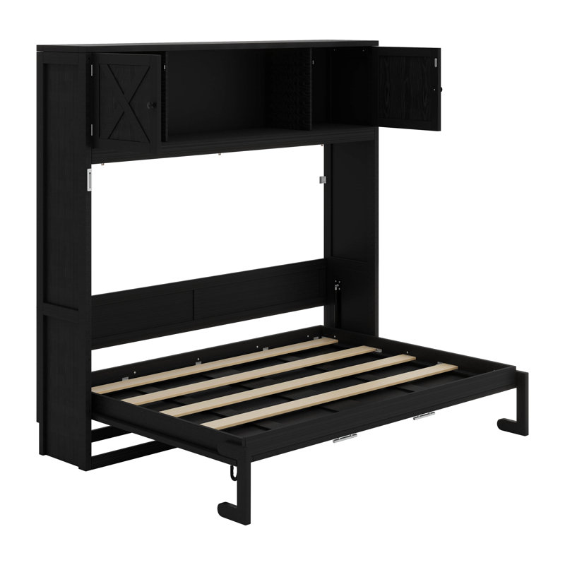 Lit escamotable double avec armoires de rangement