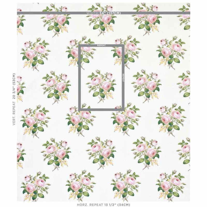 Loudon Rose Fabric, Blush