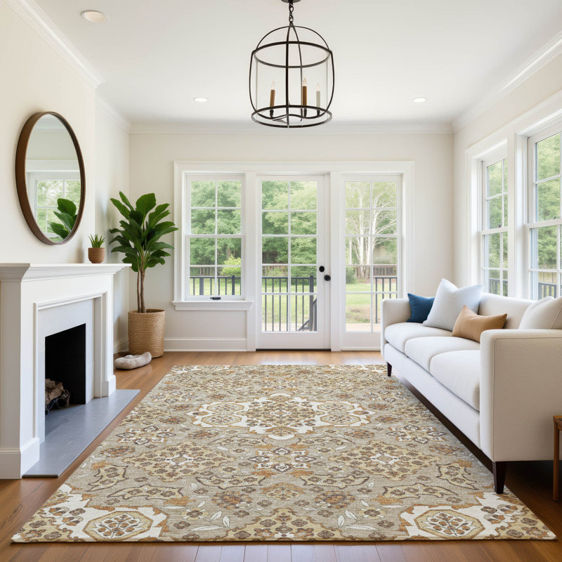 Premium Machine Washable Crestover AMF1853 Global Rug, Rectangle 2'6" x 3'10"