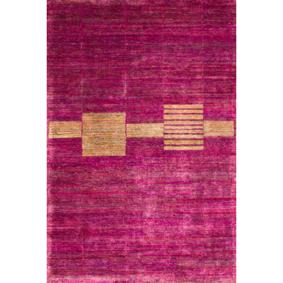 Rumi Hand-Knotted Silk Purple Area Rug