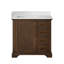 Meuble-lavabo simple 36 po avec plateau en pierre de quartz blanc Friedliese-233469382