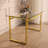 51" Modern Minimalist Rectangular Glass Dining Table for 4-6 with 0.31" Tempered Glass Tabletop and Golden Chrome Metal Legs