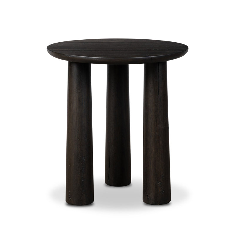 Cooper Solid Wood End Table, Smoked Black