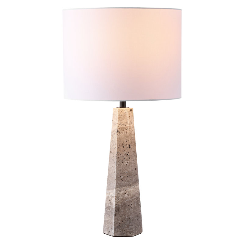 Lampe de table en travertin Bevans, Dark Travertine