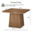 Square Wood Top Dining Table with Wood Base