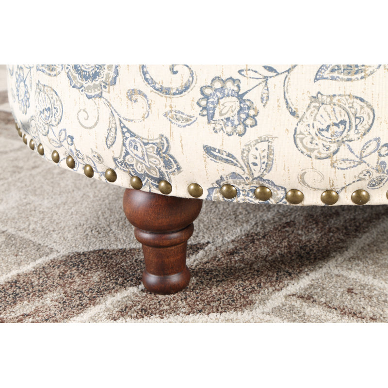 Breonte 32 po de largeur ronde, Mélange de polyester crème / bleu / brun
