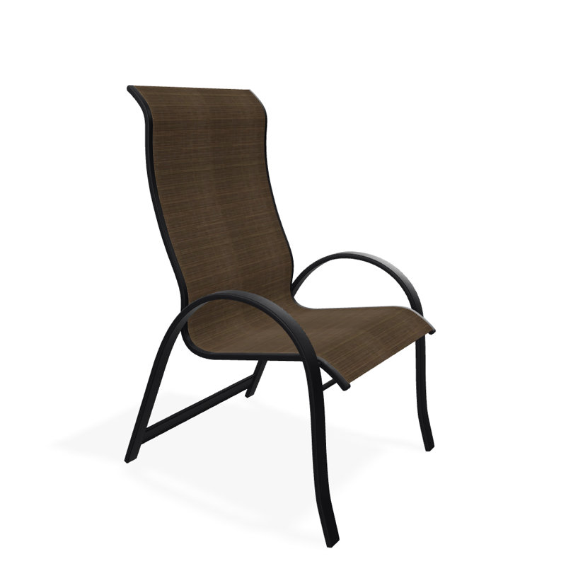 Chaise de patio empilable Hirotaka Supreme, Performance de l'écorce, Noir texturé
