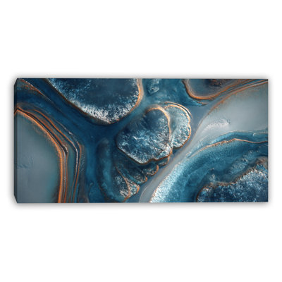 «Blue Mineral Delta», art mural sur toile tendue