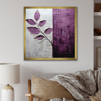 «Purple Leaves Plum Precision - Leaves», reproduction sur toile encadrée
