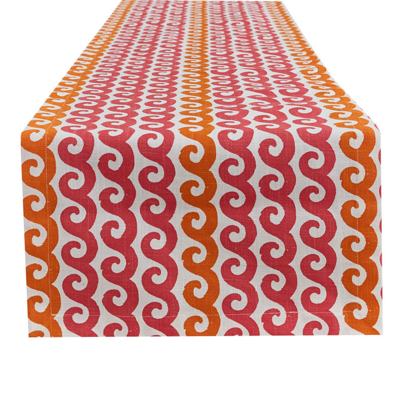  Fuchsia Waves Printed Table Runner