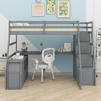 Loft Bed With 7 Drawers