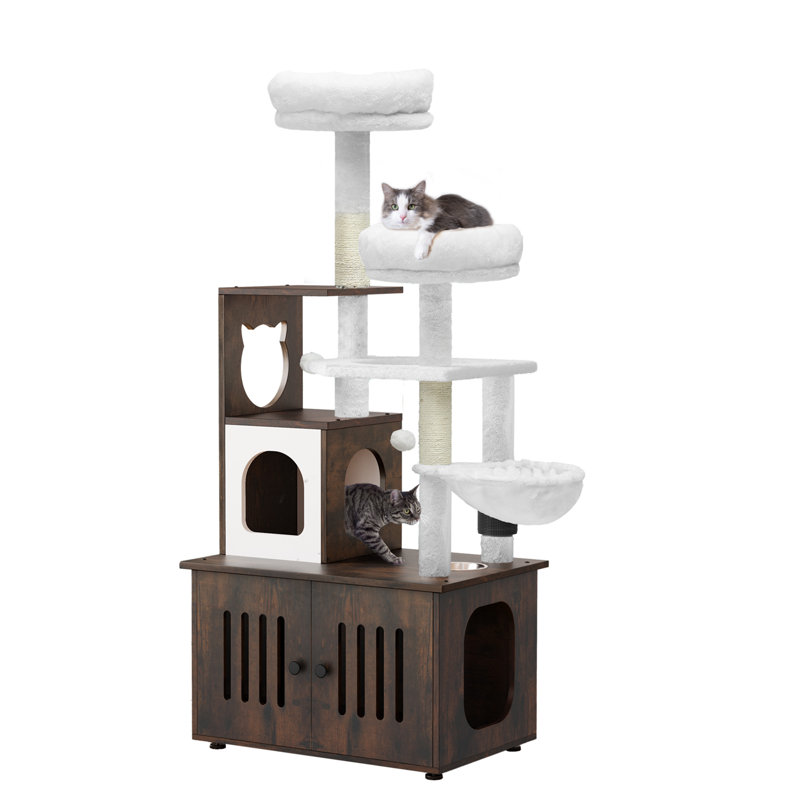 Estellene 59'' H Cat Tree, Brown
