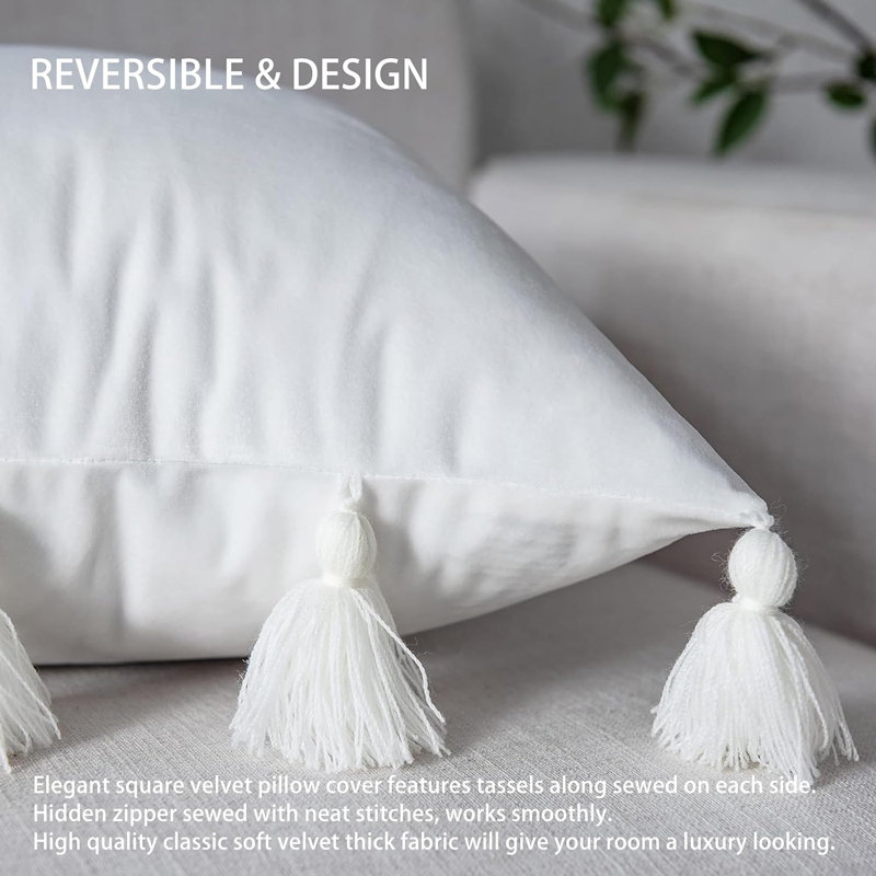 Reversible Throw Pillow, Light Ivory
