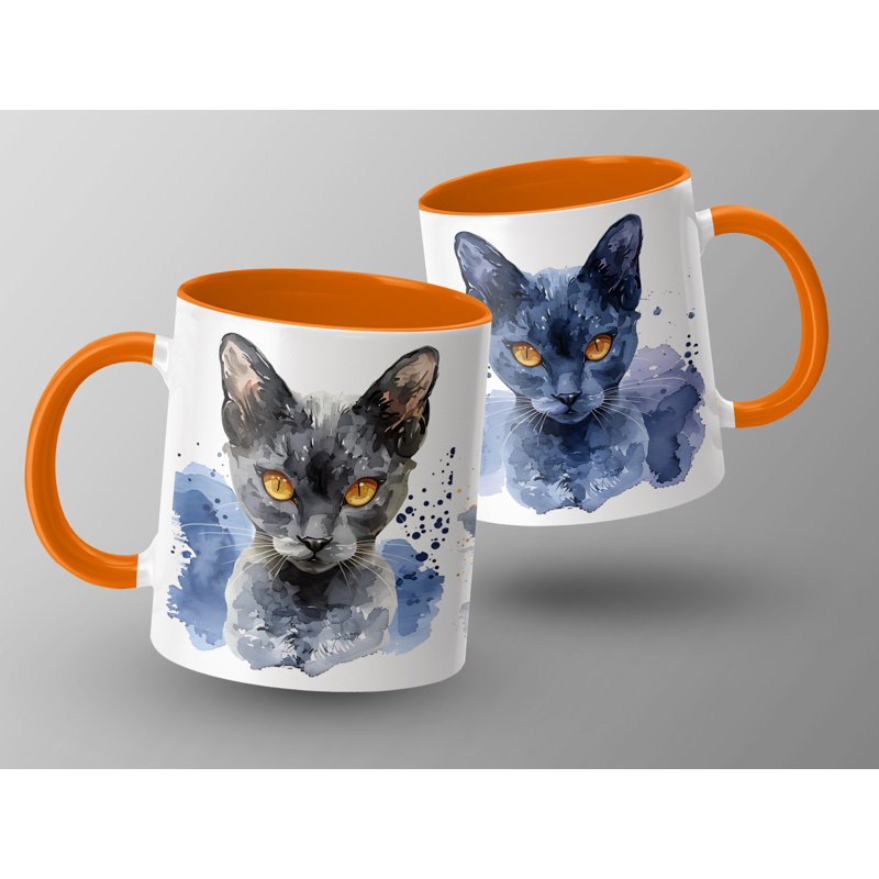 Ceramic Coffee Mug, Orange, 3