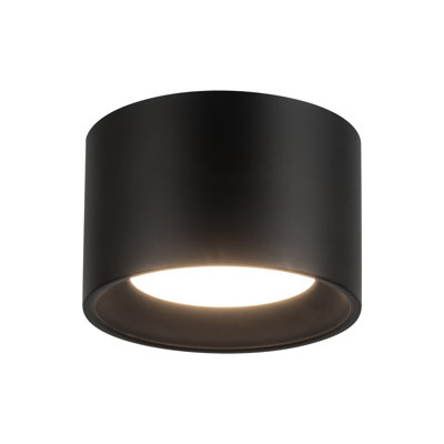 Uma 6-in Black dimmable LED Semi-Flush Mount