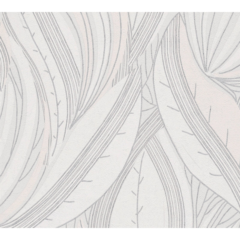 Galerie Horizon Flowing Leaf Wallpaper, White