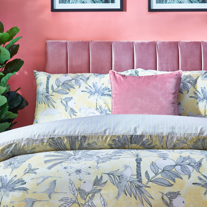 Lindstrom Yellow Plain Weave 144 TC Reversible Duvet Cover Set, Single - 1 Standard Pillowcase