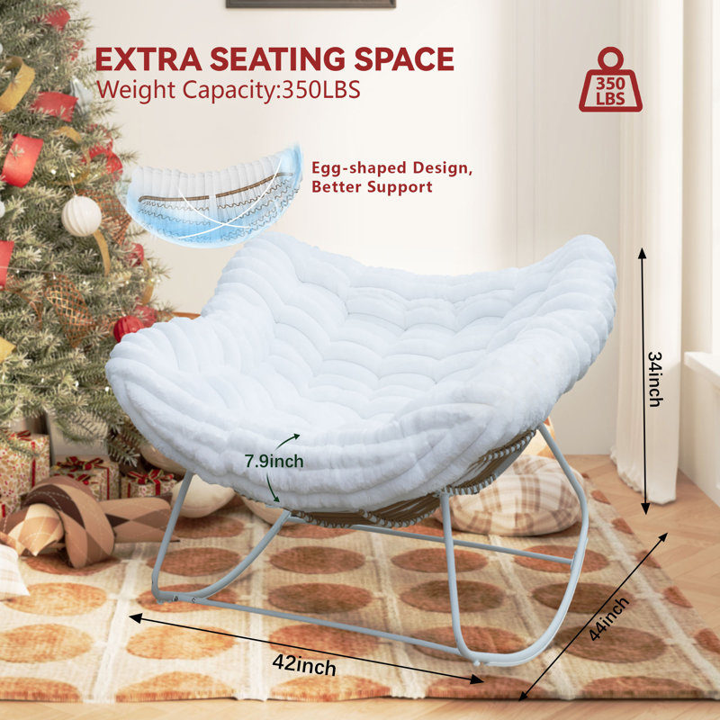Chaise en osier Rockong, Blanc, Blanc