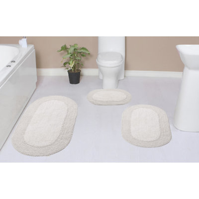 Tapis de bain 100% coton à double volants Lona (ensemble de 3)