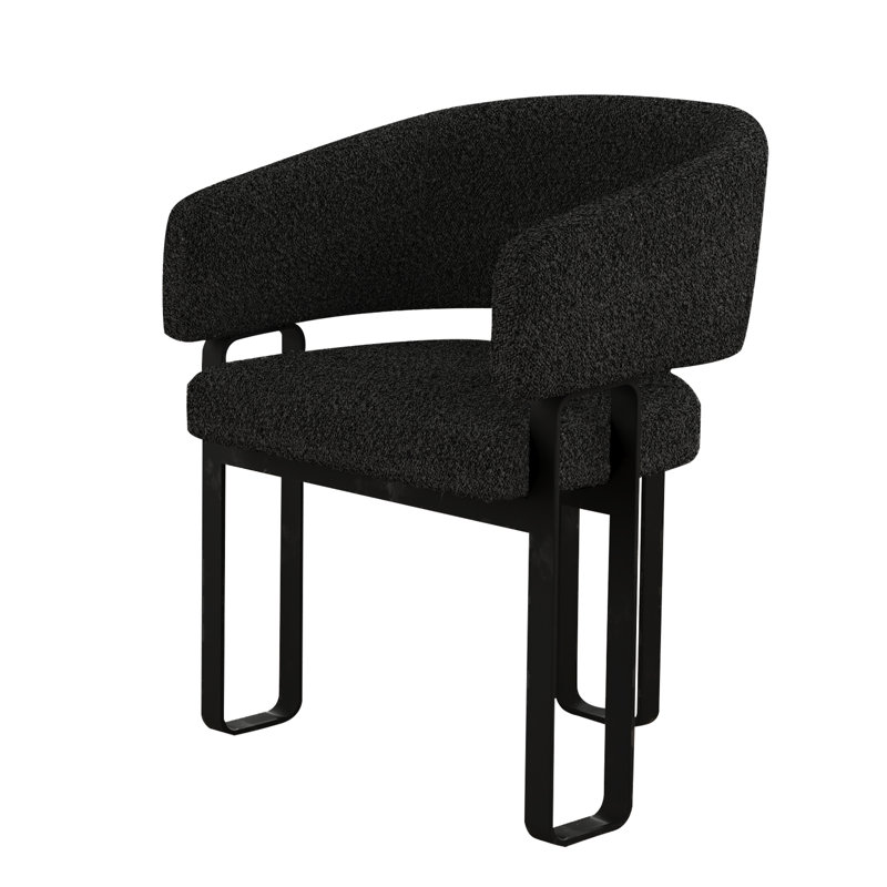 Chaises en tonneau Boucle Barrel, Noir lustré, Noir, noir, noir, noir