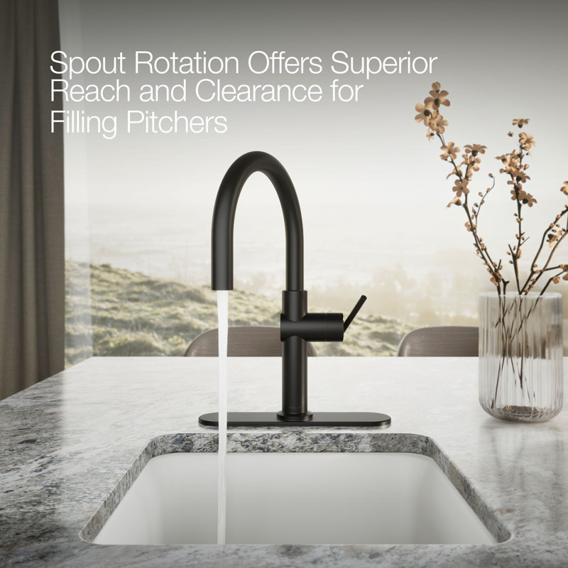 Crue Single-Handle Bar Sink Faucet, Single-Hole Prep Sink or Wet Bar Faucet, Matte Black