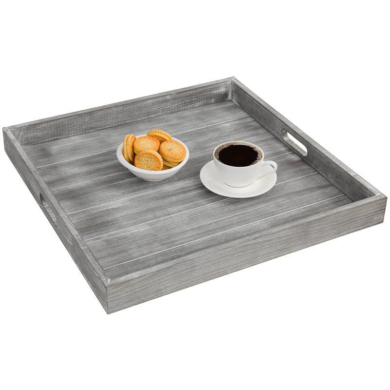 Wooden Ottoman/Coffee Table Tray, Grey