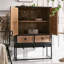 Buffet noir massif et bois manufacturé
