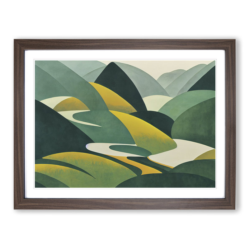 Eccentric Abstract Forest 1 Piece Single Picture Frame Wall Art, 34cm H x 46cm W x 2cm D, Walnut Frame