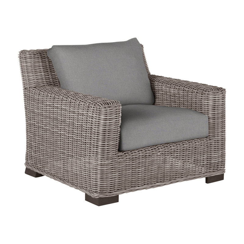 Rustic Woven Lounge Chair, Oyster, Verona Mist, No Welt