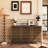Farmhouse 47 in. W Sideboard Buffet Accent Storage Cabinet with Strip Skeleton Door and Adjustable shelves
