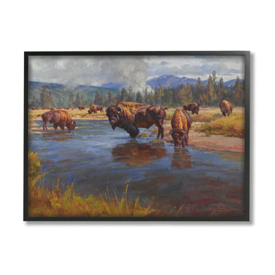 Bison Herd By River par © Chad Poppleton