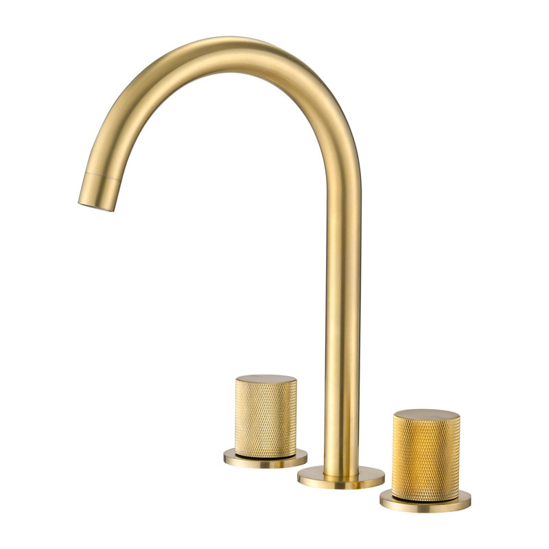 Widespread 2-handle Bathroom Faucet, Brushed Gold