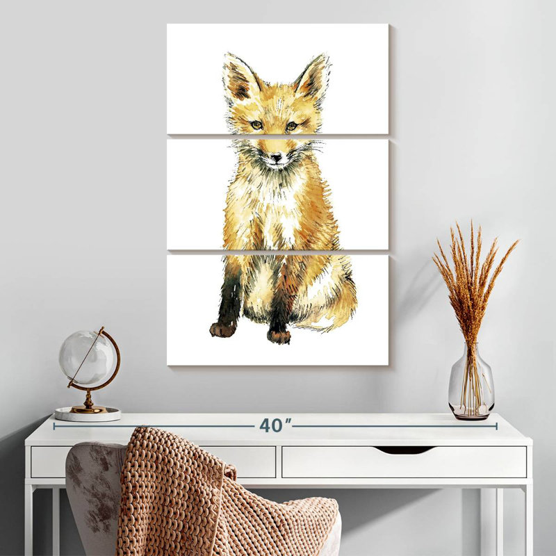 Portrait de bébé renard Brampt, H 32 po x l 20 po