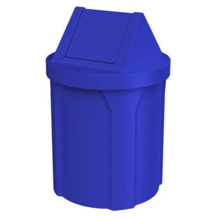 Poubelle commerciale intérieure ou extérieure en plastique recyclé 42 gallons Sturdy Essentials avec couvercle pivotant facile d'accès | Résistance industrielle | Idéal pour les écoles et les entreprises