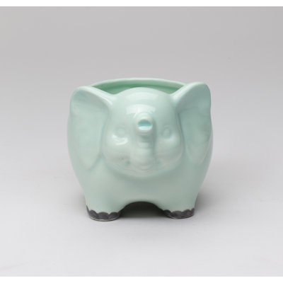 Petit pot de fleurs vert éléphant