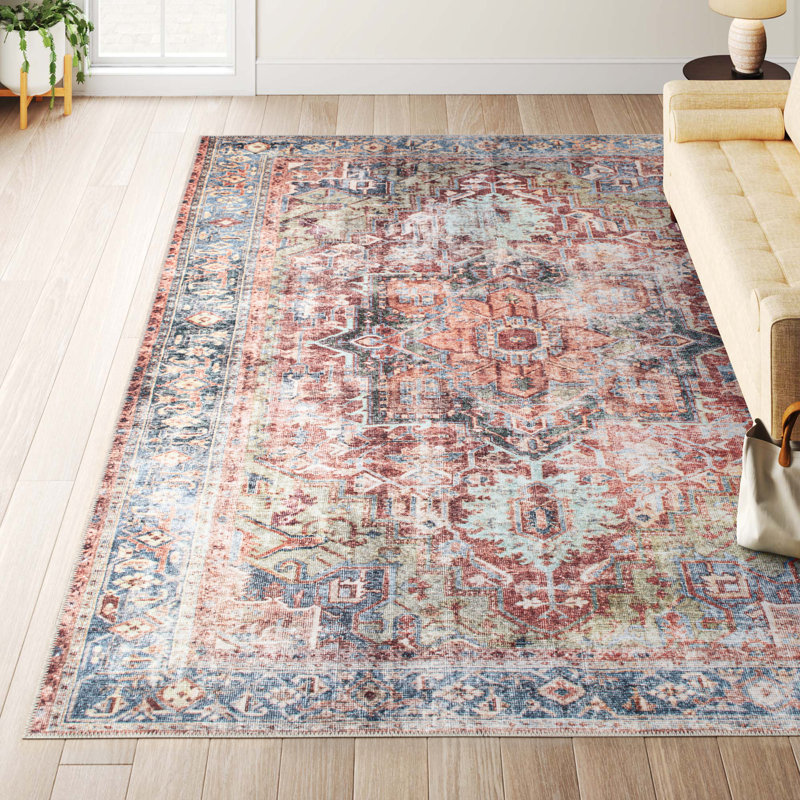 Tapis multicolore tissé à plat à la machine Alice, Rectangle 10 pi x 14 pi