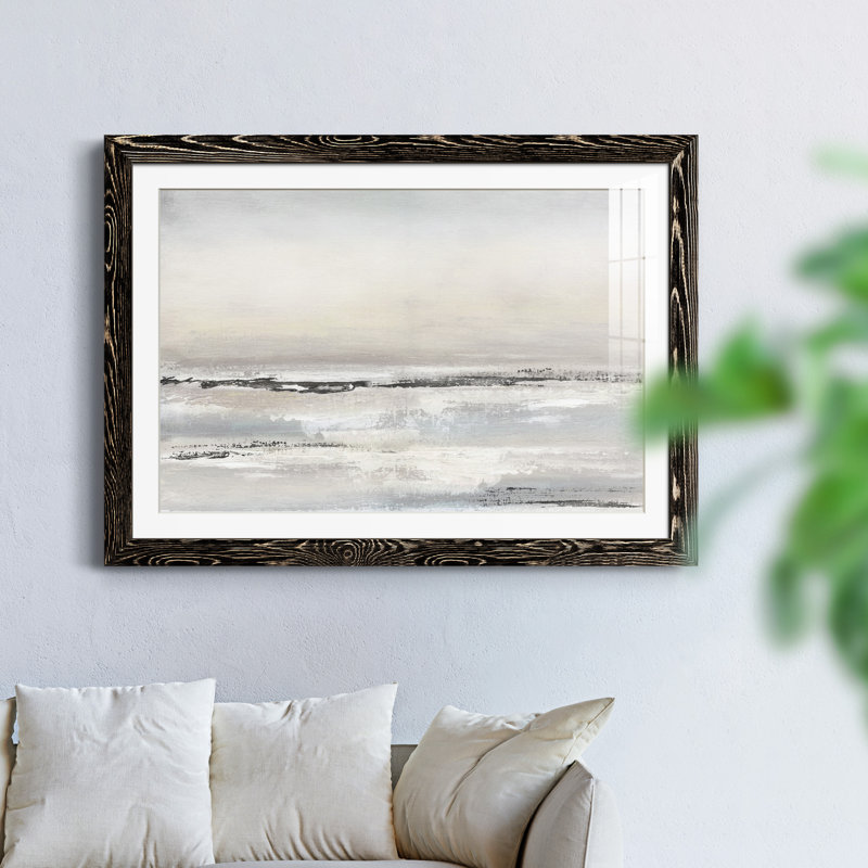 Distant brouillard - peinture encadrée, H 37,5 po x l 27,5 po x P 1,5 po, Cadre noir