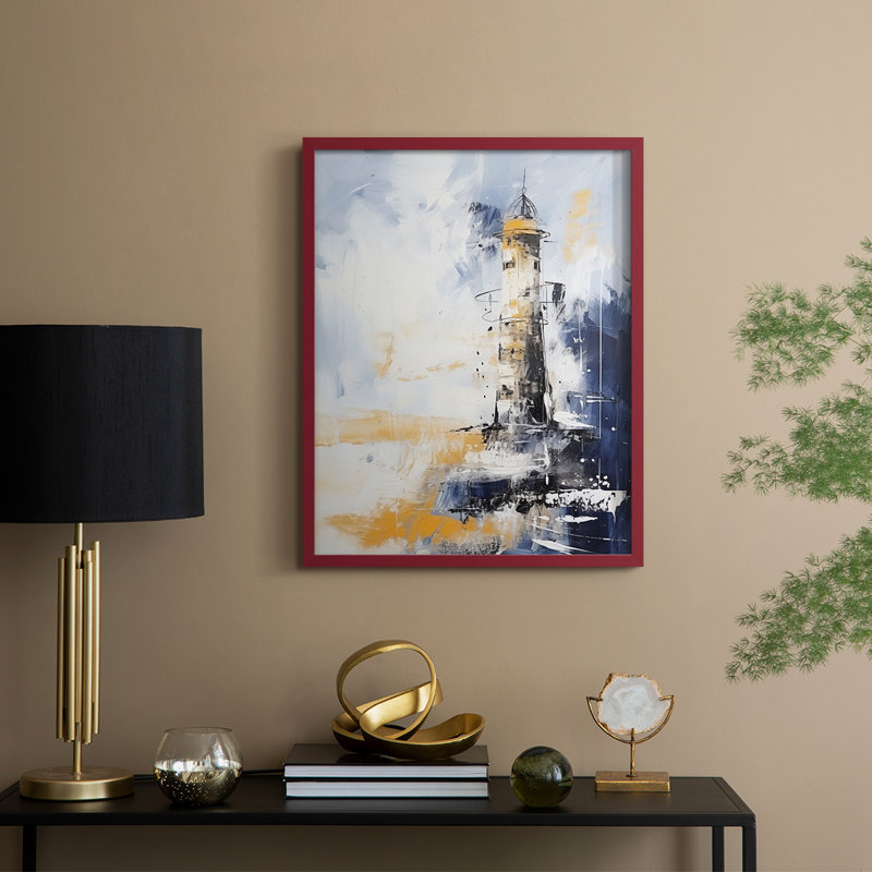 «NAUTICAL Series», impression encadrée en bois massif, H 21 po x l 17 po, Rouge