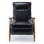 Fauteuil inclinable à accoudoirs en bois noir-1666827899