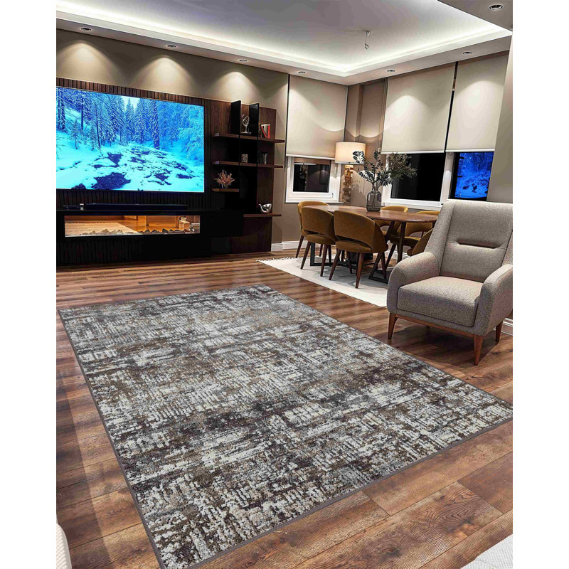 Tapis Menchaca DESIGN 9920 - Gris, Rectangle 9 pi 2 po x 12 pi 6 po