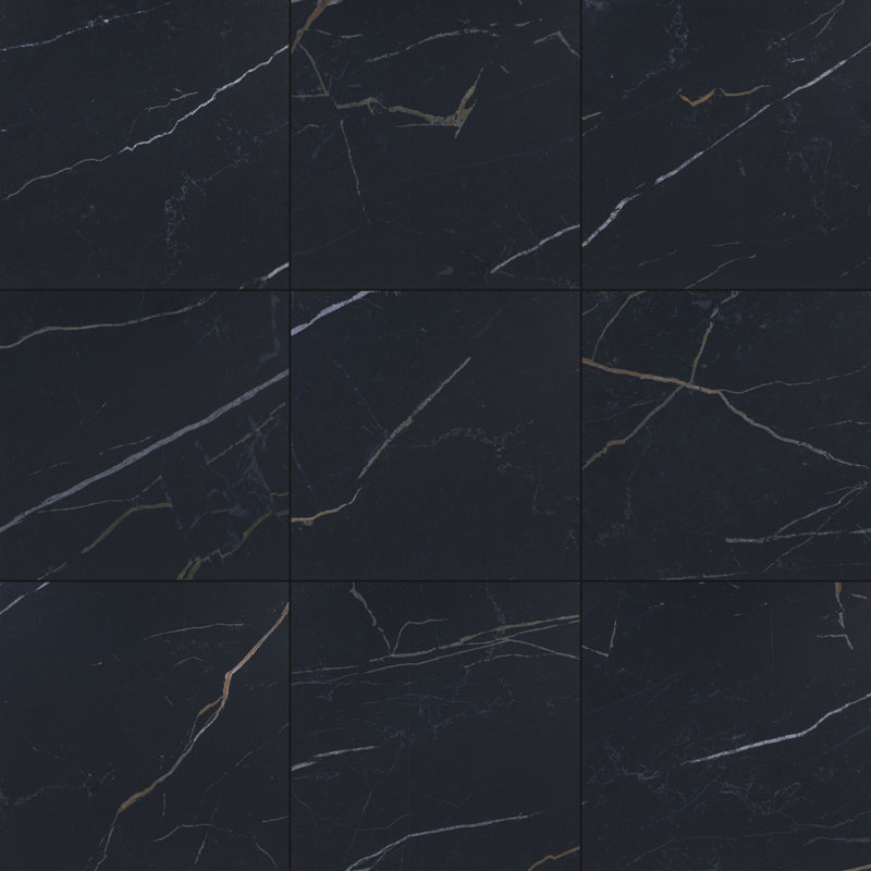  Daltile Perpetuo 12" x 12" Matte Porcelain Floor Tile (13 PCS Per Carton) (12.22 SQFT Per Carton), Infinite Black