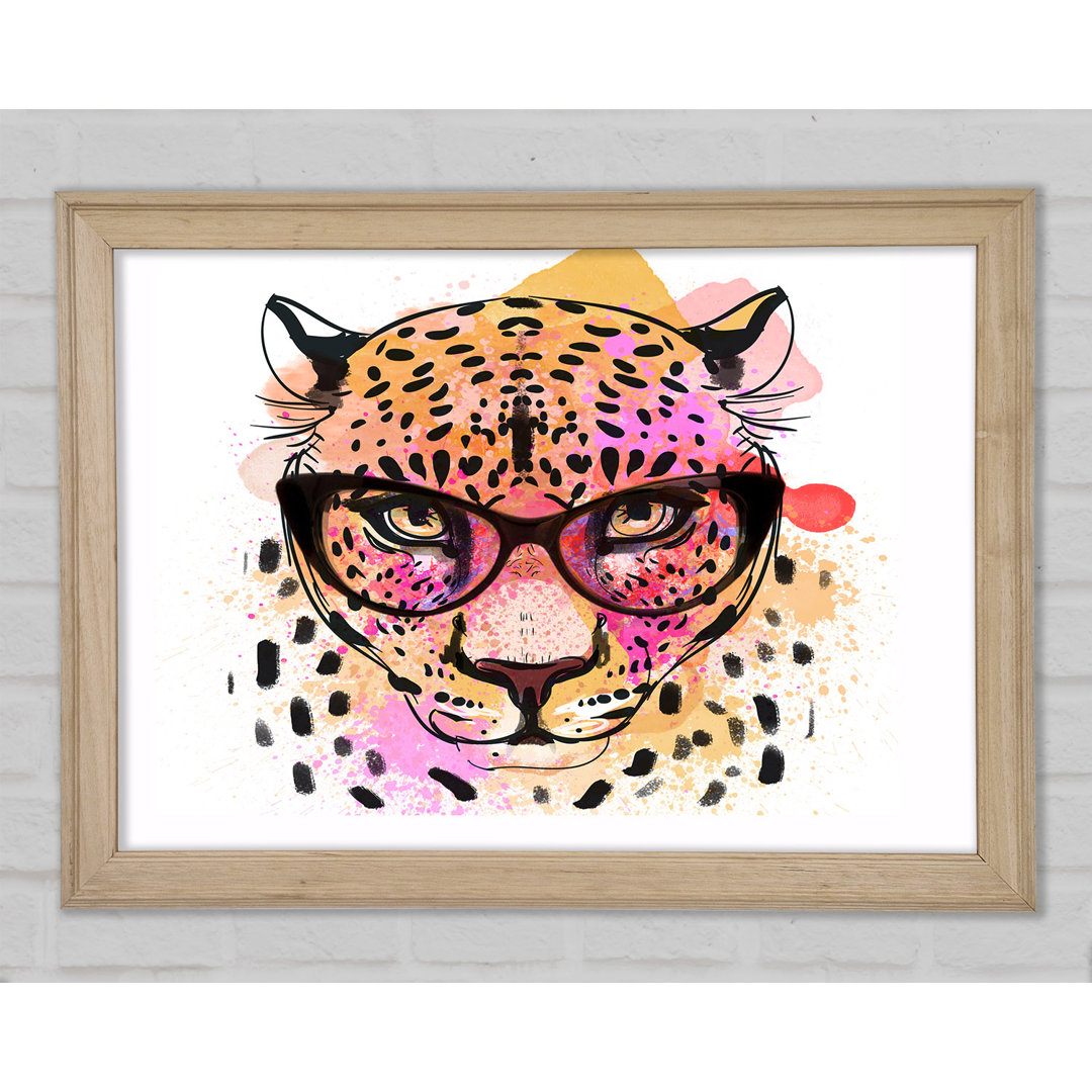 Pfirsich-Leopard-Brille