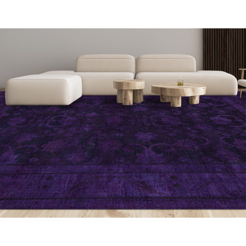 Wool Oriental Area Rug in Purple