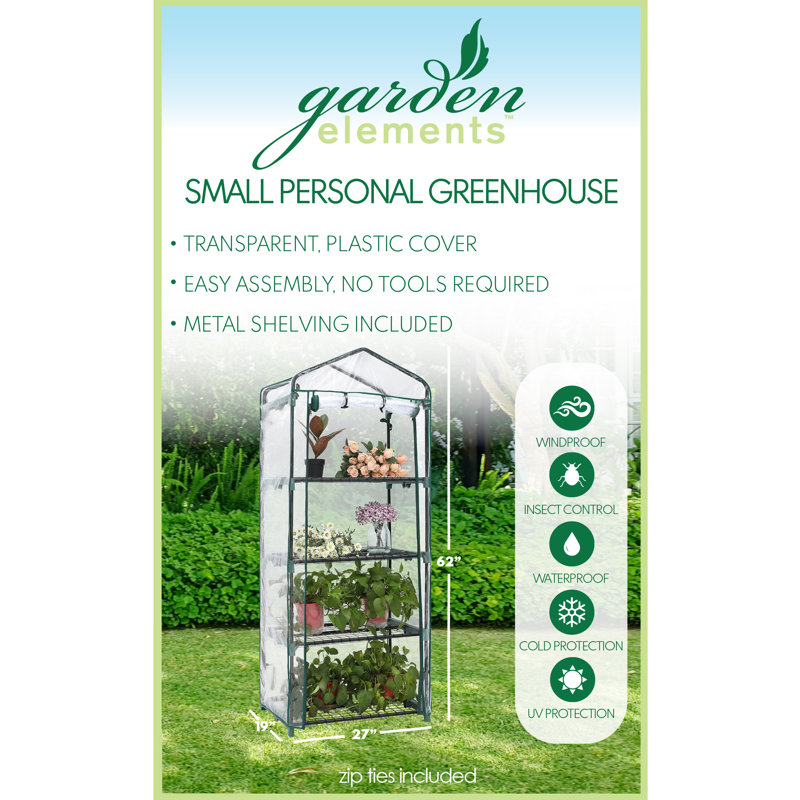 19.29" W x 27.1" D Greenhouse, White